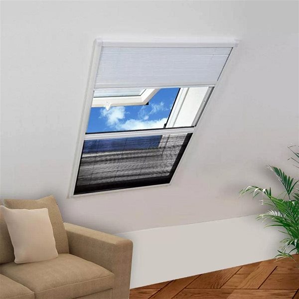 Sieťka na okno Plisovaná okenná sieť proti hmyzu so zástenou, hliník, 80 × 120 cm Lifestyle