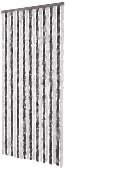 Sieťka na okno Záves proti hmyzu, sivý a biely, 90 x 220 cm Chenille Bočný pohľad