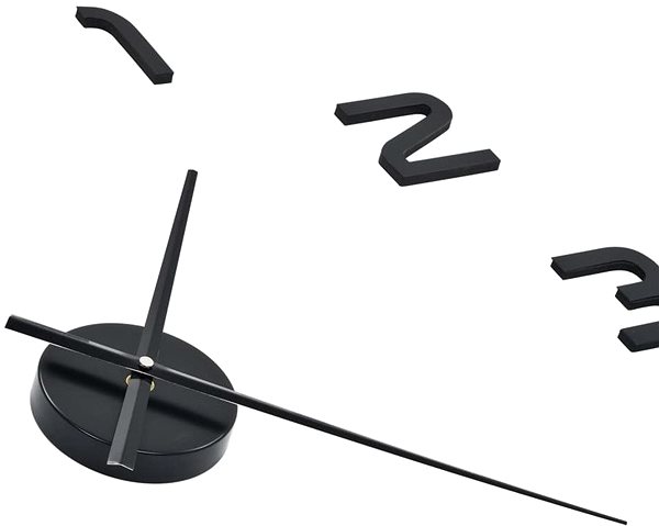 Nástenné hodiny 3D Nástenné hodiny s moderným dizajnom 100 cm XXL čierne Vlastnosti/technológia