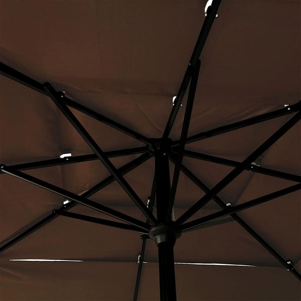 Slnečník 3-stupňový slnečník s hliníkovou tyčou taupe 2,5 × 2,5 m ...