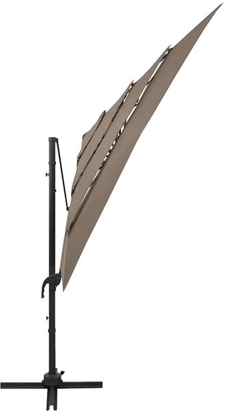 Slnečník Slnečník 4-stupňový s hliníkovou tyčou taupe 250 × 250 cm ...