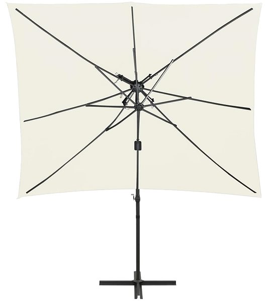 Slnečník Konzolový slnečník s dvojitou strieškou pieskový 250 × 250 cm ...