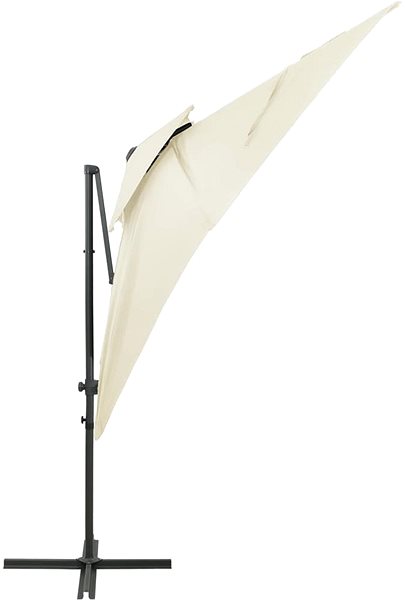 Slnečník Konzolový slnečník s dvojitou strieškou pieskový 250 × 250 cm ...