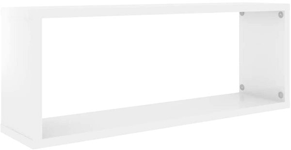 Polica Nástenné kubické police 6 ks biele vysoký lesk 60 × 15 × 23 cm Screen
