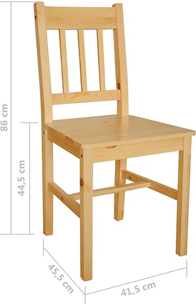 Jedálenská stolička Jedálenské stoličky, 2 ks, borové drevo ...