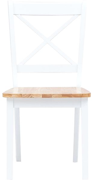 Jedálenská stolička Jedálenské stoličky 2 ks biele a svetlé drevo masívny kaučukovník ...