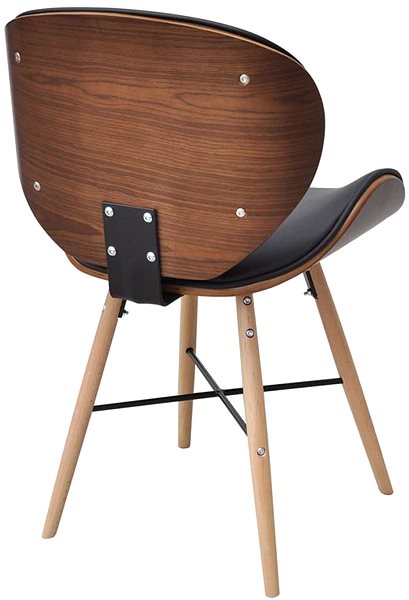 Jedálenská stolička Jedálenské stoličky 4 ks ohýbané drevo a umelá koža ...