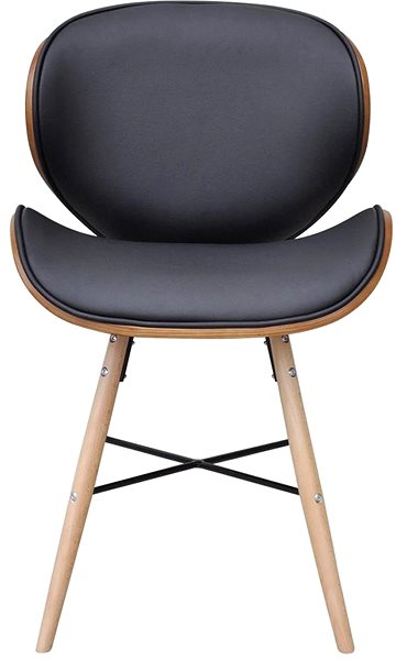 Jedálenská stolička Jedálenské stoličky 6 ks čierne ohýbané drevo a umelá koža ...