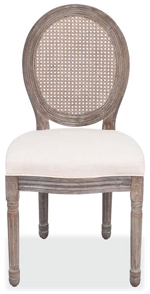 Jedálenská stolička Jedálenské stoličky 6 ks krémové textil ...