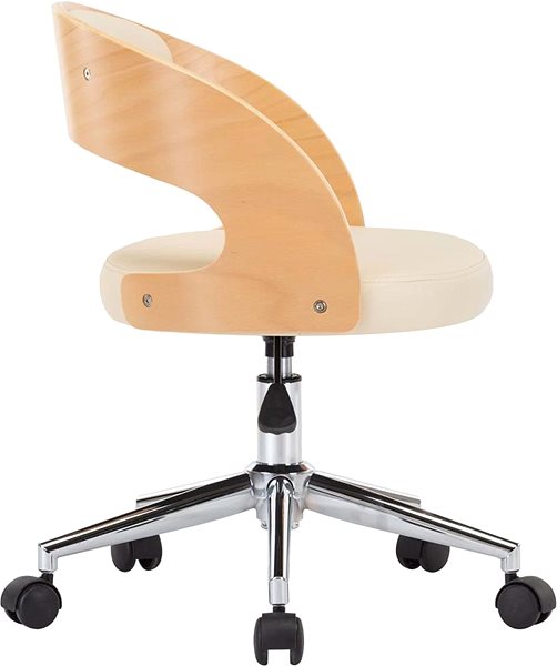 Jídelní židle Otočné jídelní židle 4 ks krémové ohýbané dřevo a umělá kůže ...