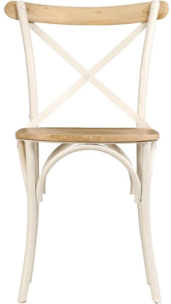 Jedálenská stolička Stoličky s krížom 6 ks biele masívne mangovníkové drevo ...