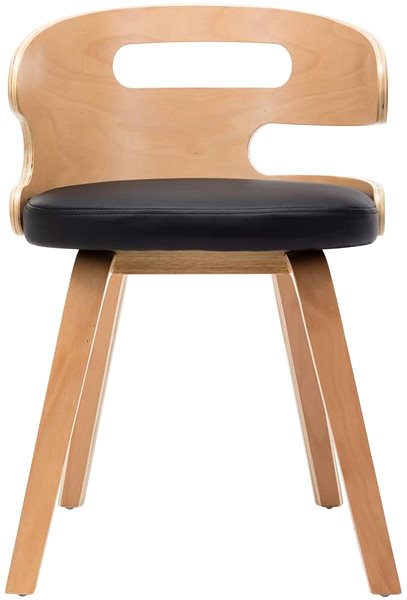 Jedálenská stolička Jedálenské stoličky, 4 ks, čierne ohýbané drevo a umelá koža ...