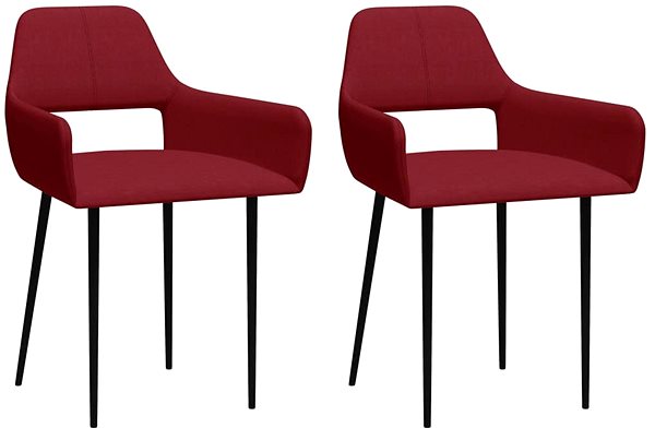 Jídelní židle Jídelní židle 2 ks vínové textil ...