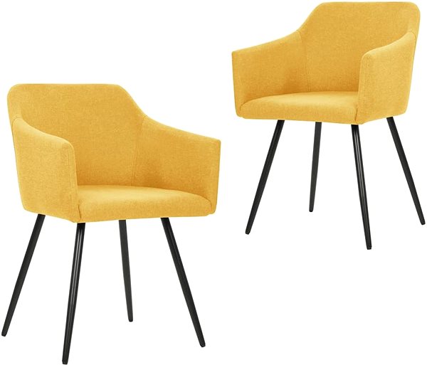 Jídelní židle Jídelní židle 2 ks žluté textil ...