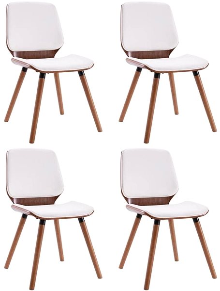 Jídelní židle Jídelní židle 4 ks bílé umělá kůže ...