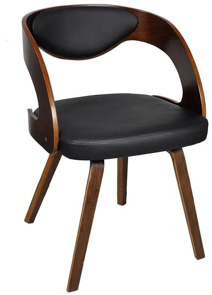 Jedálenská stolička Jedálenské stoličky 4 ks hnedé ohýbané drevo a umelá koža ...