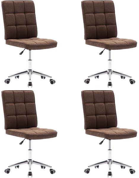 Jídelní židle Jídelní židle 4 ks hnědé textil  ...
