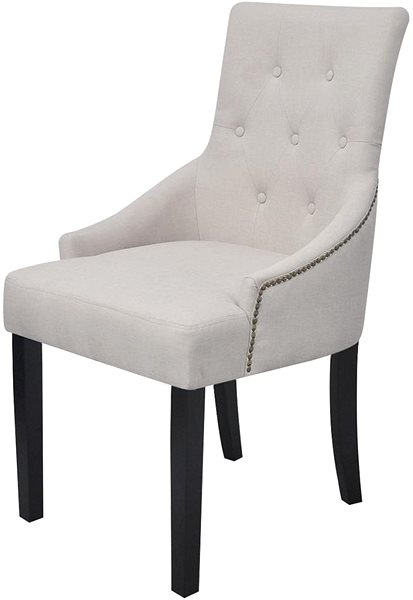 Jedálenská stolička Jedálenská stolička 4 ks krémové sivé textil ...
