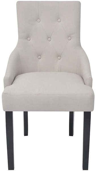 Jedálenská stolička Jedálenská stolička 4 ks krémové sivé textil ...