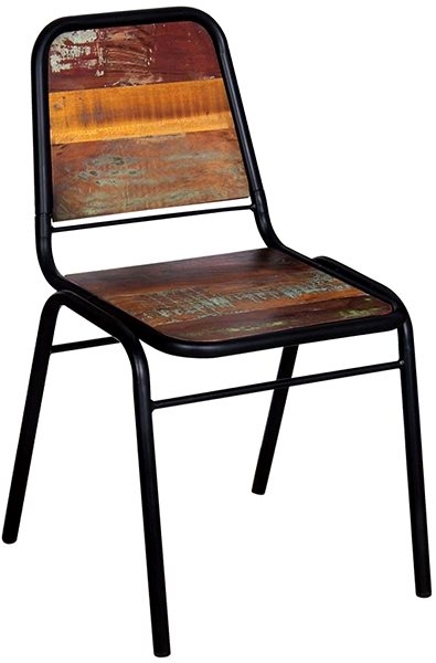 Jedálenská stolička Jedálenské stoličky 4 ks masívne recyklované drevo ...