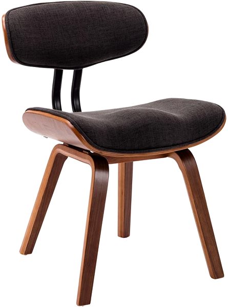 Jedálenská stolička Jedálenské stoličky 4 ks sivé ohýbané drevo a textil ...