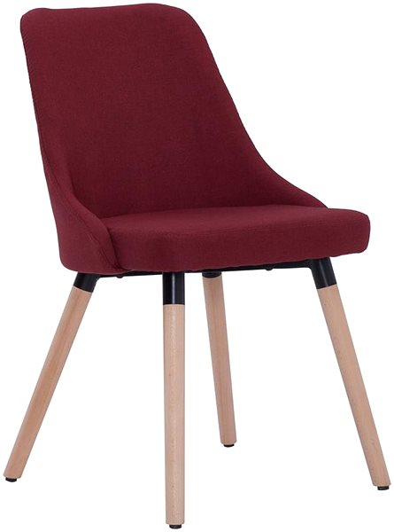 Jídelní židle Jídelní židle 4 ks vínové textil ...