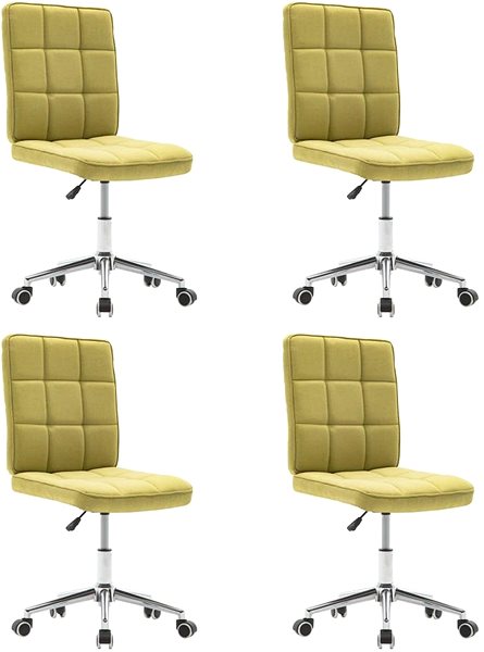 Jídelní židle Jídelní židle 4 ks zelené textil ...