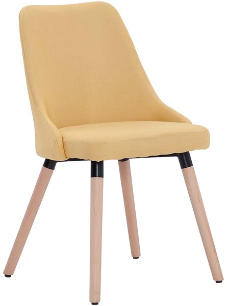 Jídelní židle Jídelní židle 4 ks žluté textil ...