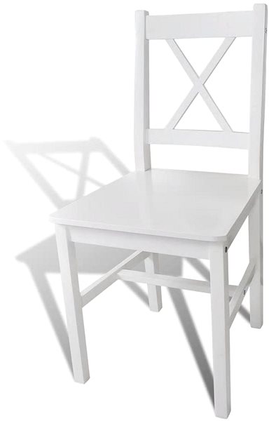 Jedálenská stolička Jedálenské stoličky 6 ks biele borovicové drevo ...