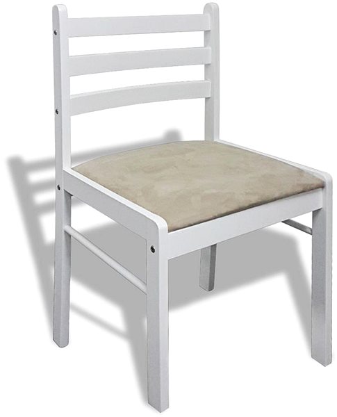 Jedálenská stolička Jedálenské stoličky 6 ks biele masívne drevo a zamat ...
