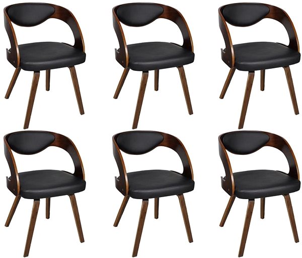 Jedálenská stolička Jedálenské stoličky 6 ks hnedé umelá koža ...