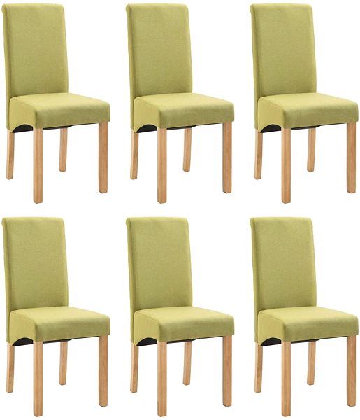 Jídelní židle Jídelní židle 6 ks zelené textil ...