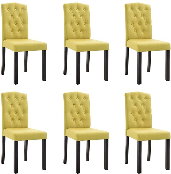 Jídelní židle Jídelní židle 6 ks zelené textil ...