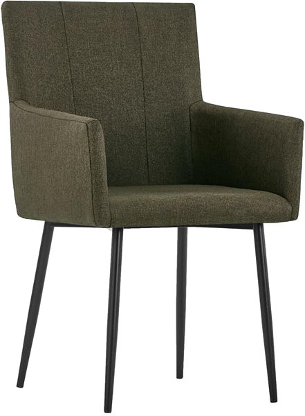 Jedálenská stolička Jedálenské stoličky s podrúčkami 4 ks hnedé textil ...