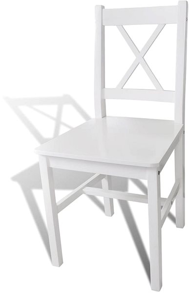Jedálenská stolička Jedálenské stoličky 2 ks biele borovicové drevo ...