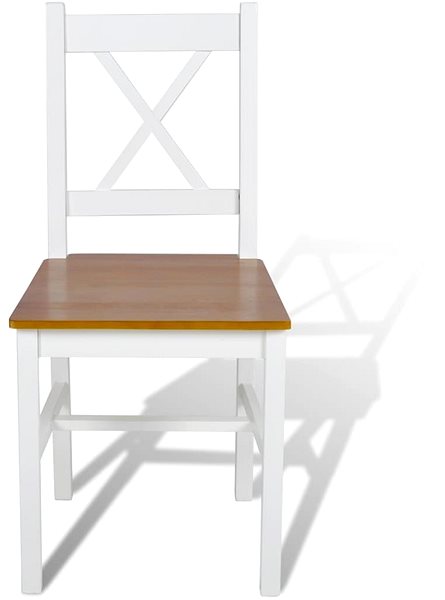 Jedálenská stolička Jedálenské stoličky 4 ks biele borovicové drevo ...