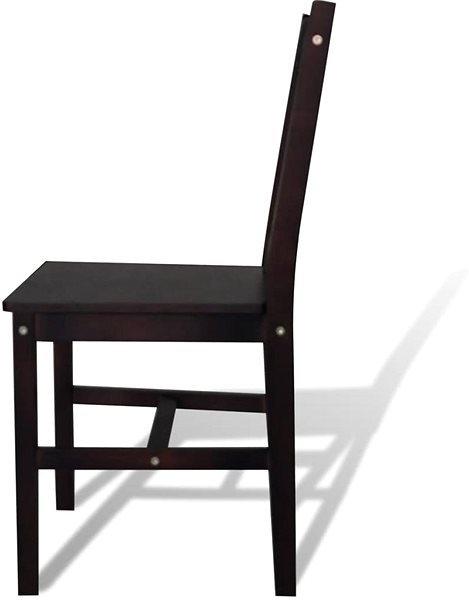 Jedálenská stolička Jedálenské stoličky 4 ks tmavohnedé borovicové drevo ...