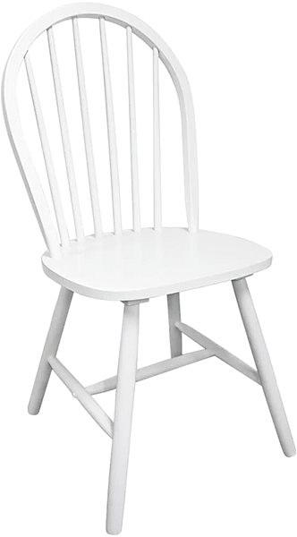 Jedálenská stolička Jedálenská stolička 4 ks biele, masívne kaučukovníkové drevo ...