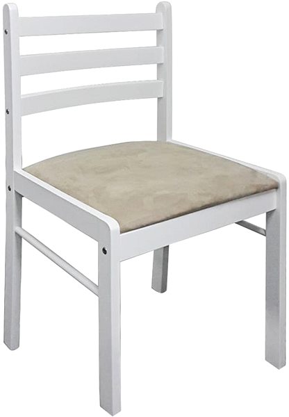 Jedálenská stolička Jedálenské stoličky 2 ks biele masívne kaučukovníkové drevo a zamat ...