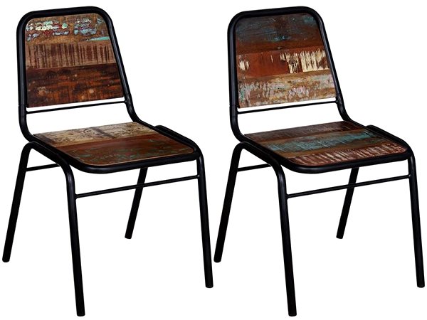 Jedálenská stolička Jedálenské stoličky 2 ks masívne recyklované drevo ...