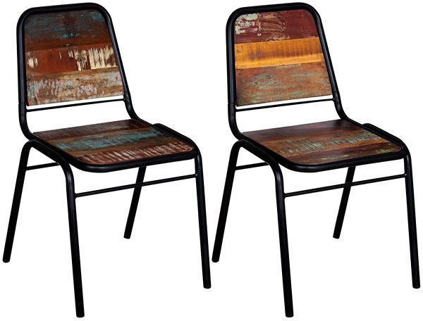 Jedálenská stolička Jedálenské stoličky 2 ks masívne recyklované drevo ...