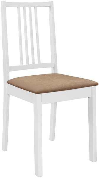 Jedálenská stolička Jedálenské stoličky s poduškami 2 ks biele masívne drevo ...