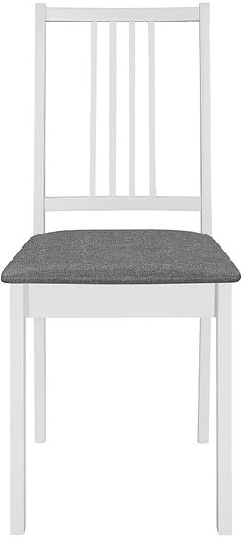 Jedálenská stolička Jedálenské stoličky s poduškami, 2 ks, biele, masívne drevo ...