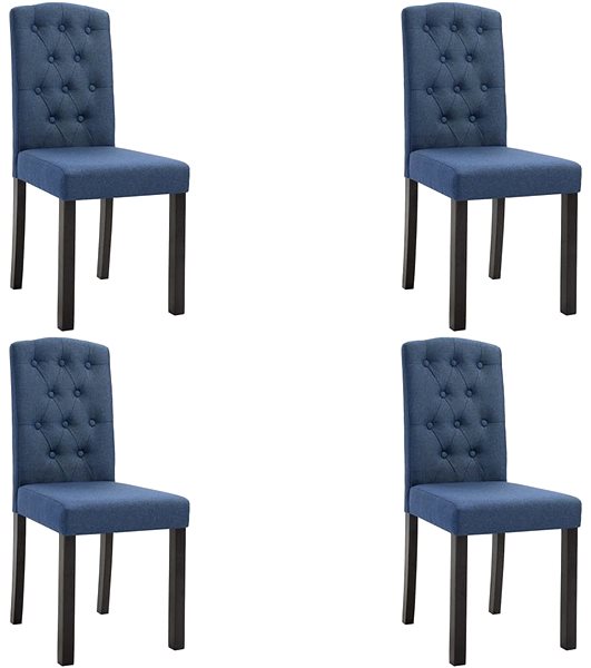 Jídelní židle Jídelní židle 4 ks modré textil ...
