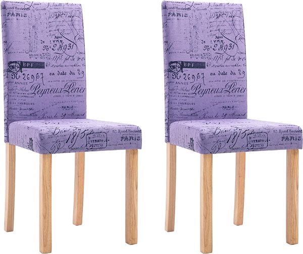 Jídelní židle Jídelní židle 2 ks fialové textil ...