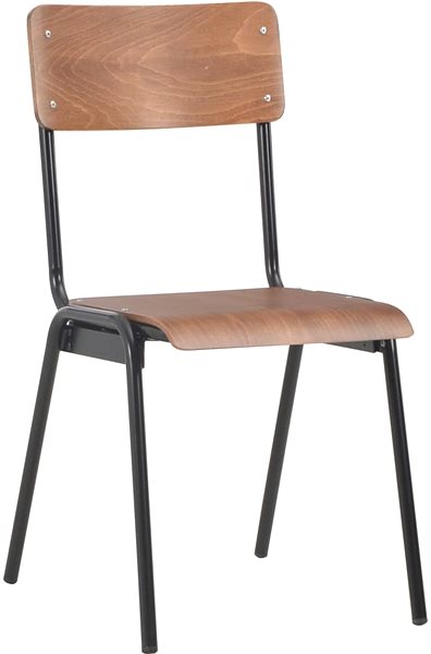 Jedálenská stolička Jedálenské stoličky 4 ks hnedé masívna preglejka a oceľ ...