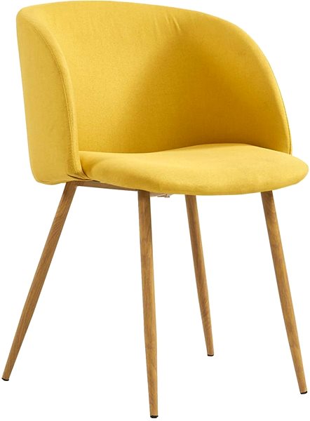 Jídelní židle Jídelní židle 2 ks žluté textil ...