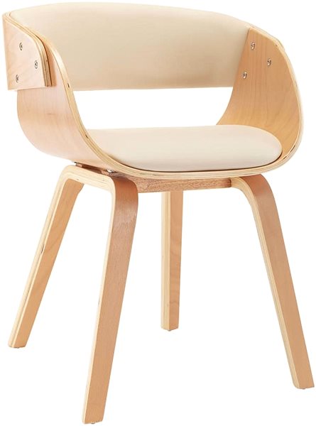 Jedálenská stolička Jedálenská stolička krémová ohýbané drevo a umelá koža ...