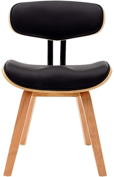 Jedálenská stolička Jedálenské stoličky, 2 ks, čierne ohýbané drevo a umelá koža ...