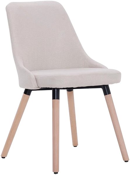 Jídelní židle Jídelní židle 2 ks krémové textil ...